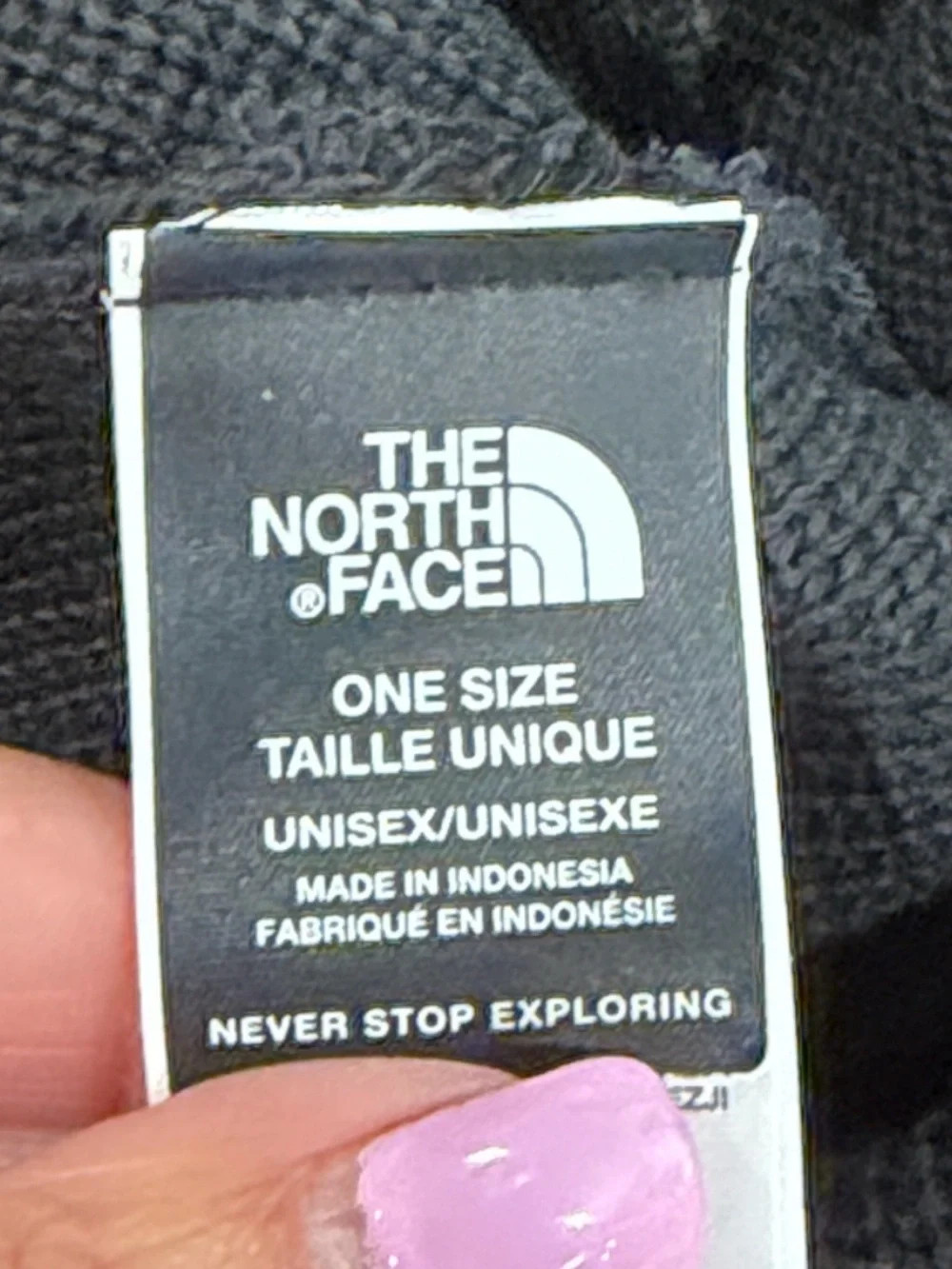 The Northface beanie hats lot of two black & charcoal gray